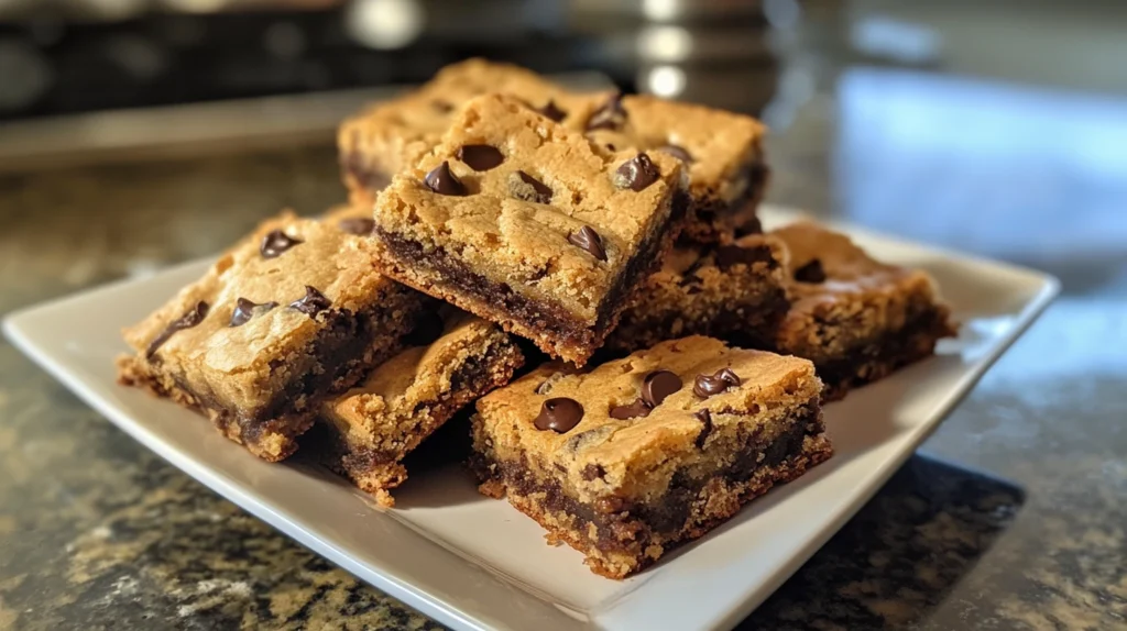 Delicious close-up of freshly baked brookie bars