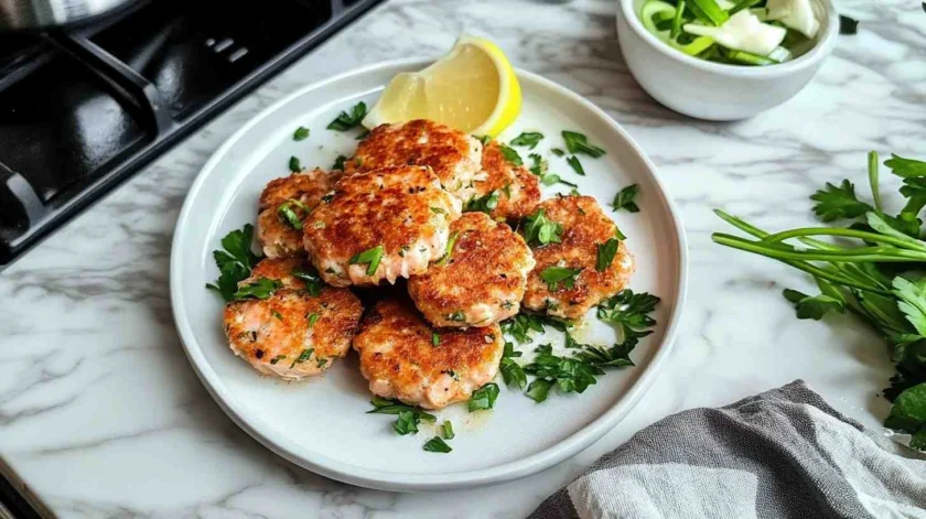 Old-fashioned salmon patties made with flaky salmon, breadcrumbs, and seasonings, pan-fried to golden perfection